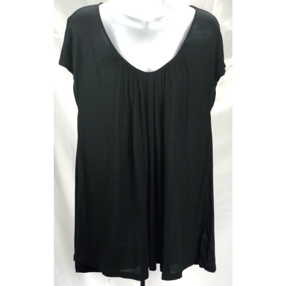 Old Navy Long Top S Blk Pleated Scoop Cap Sleeve Rayon Whimsy Fairy Goth Capsule